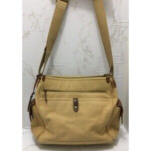 Fossil Canvas Leather Crossbody Messenger Bag